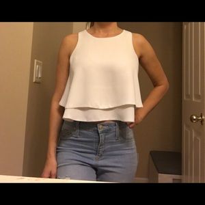 TOPSHOP cream double layered top